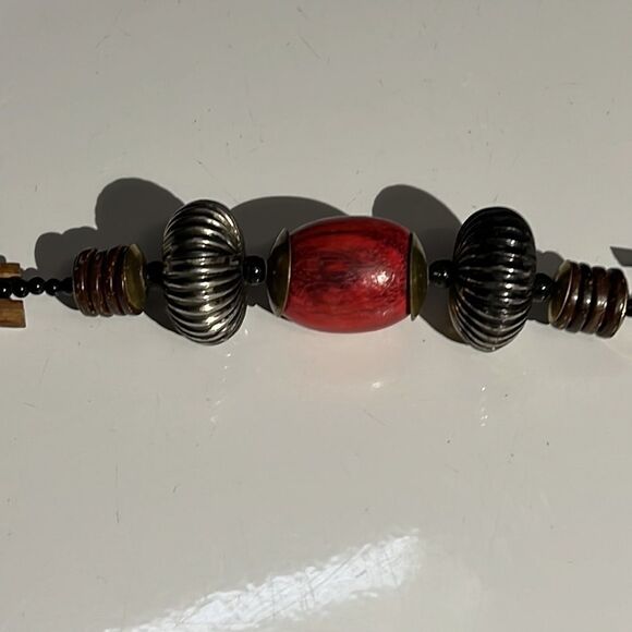 Vintage African-Style Mixed Media Necklace - 29 Inches - Picture 7 of 12